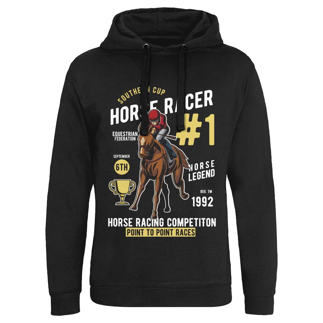 Horse Racer Mens Hoodie Without Pocket Sport C375