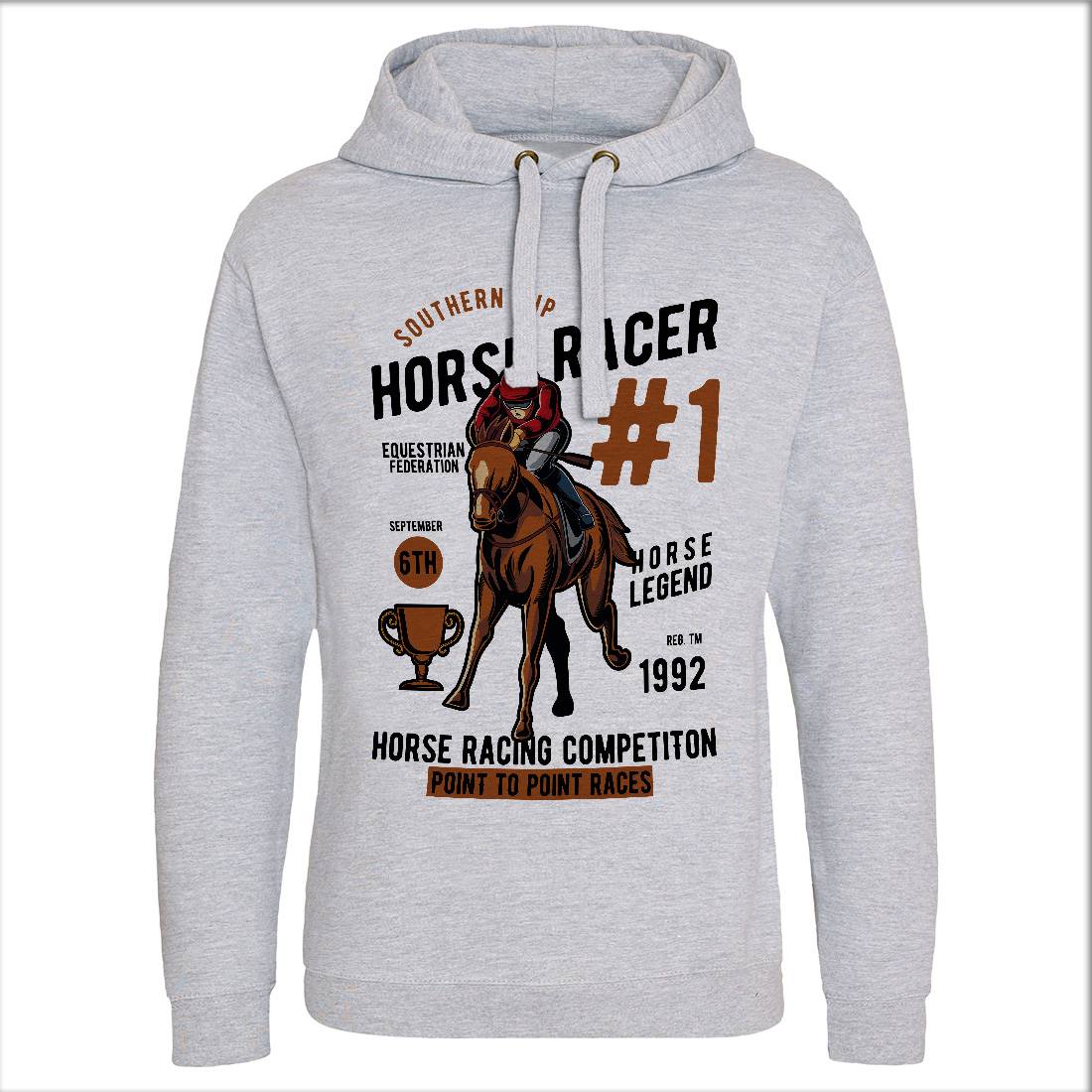 Horse Racer Mens Hoodie Without Pocket Sport C375