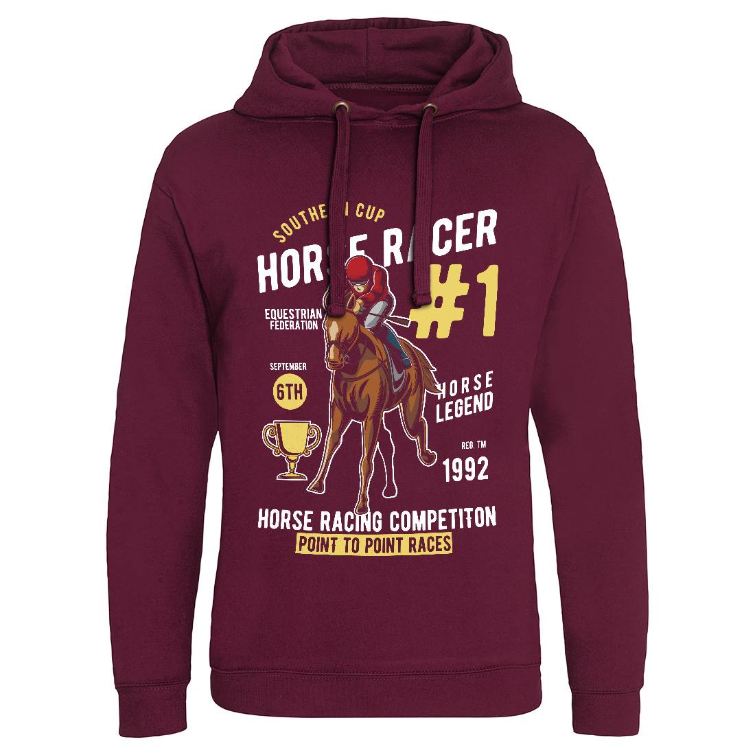 Horse Racer Mens Hoodie Without Pocket Sport C375