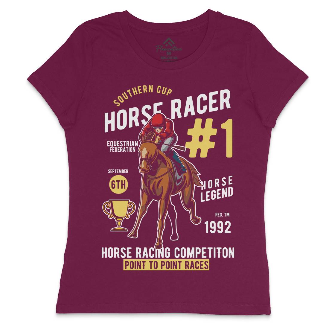 Horse Racer Womens Crew Neck T-Shirt Sport C375