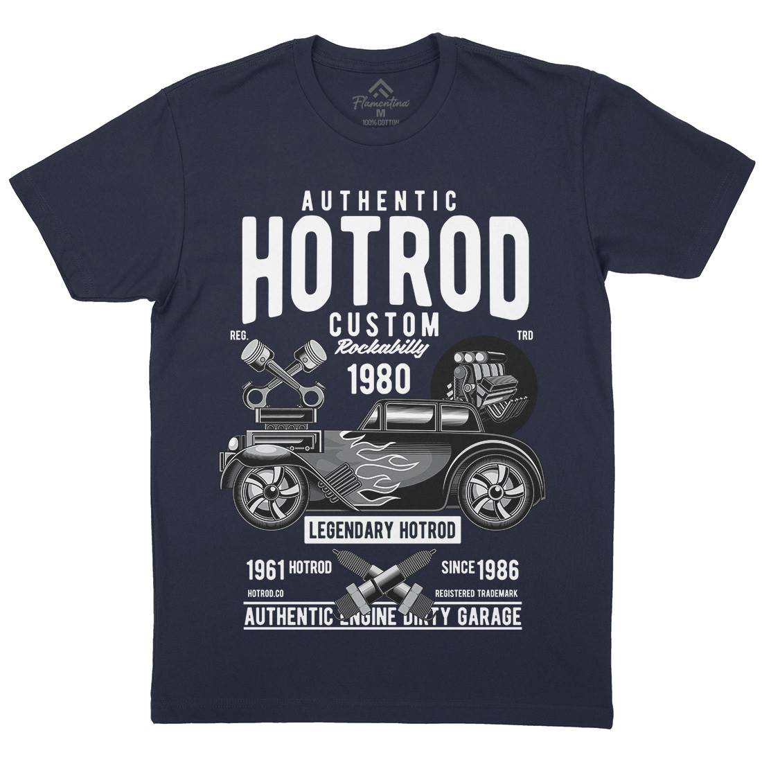 Hotrod Custom Mens Crew Neck T-Shirt Cars C376
