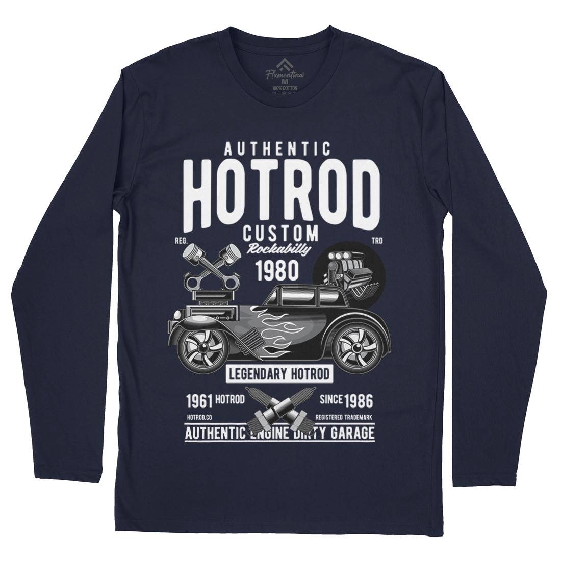 Hotrod Custom Mens Long Sleeve T-Shirt Cars C376