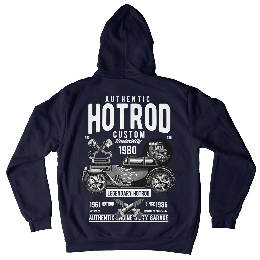 Hotrod Custom Mens Hoodie With Pocket Cars C376