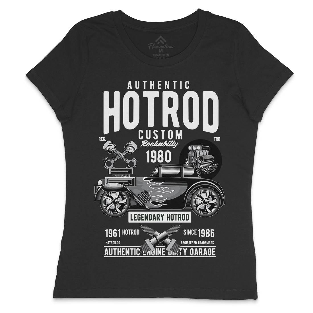 Hotrod Custom Womens Crew Neck T-Shirt Cars C376