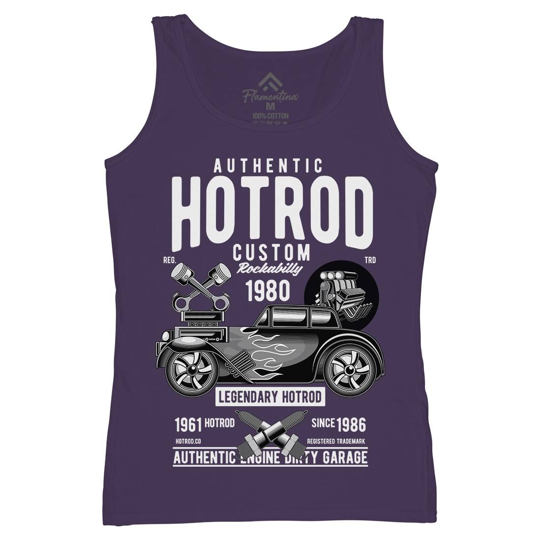 Hotrod Custom Womens Organic Tank Top Vest Cars C376