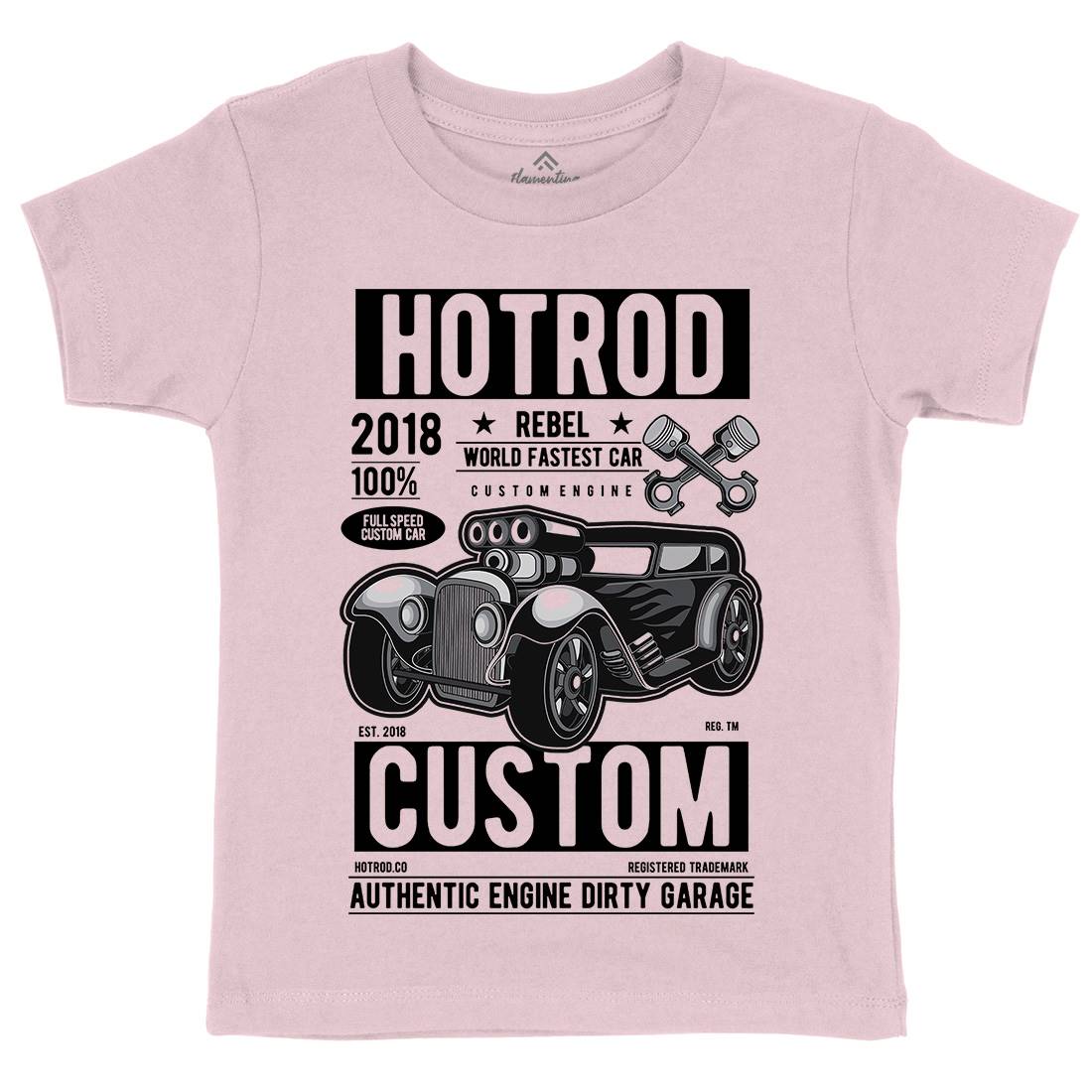 Hotrod Rebel Kids Organic Crew Neck T-Shirt Cars C377