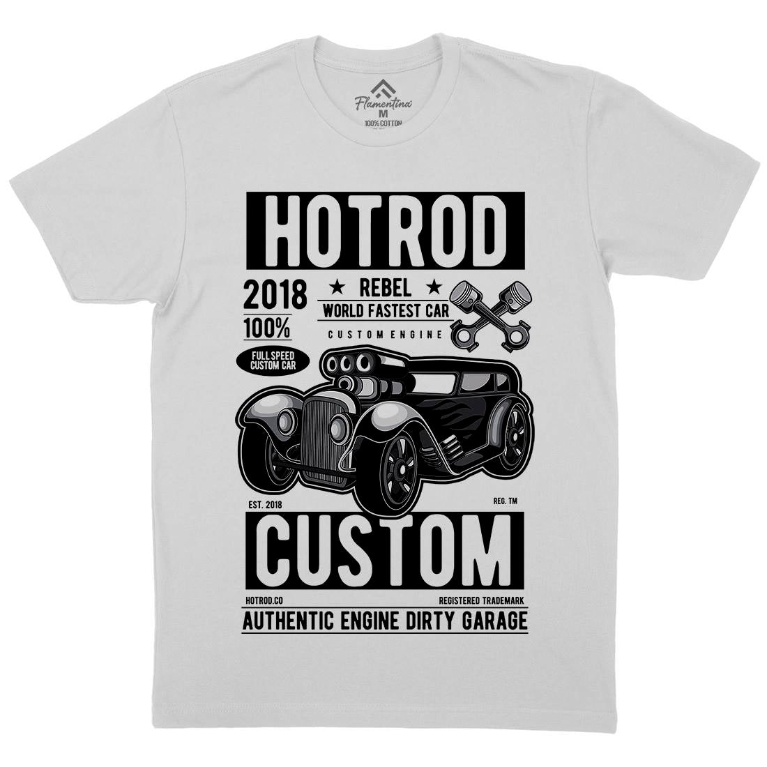Hotrod Rebel Mens Crew Neck T-Shirt Cars C377