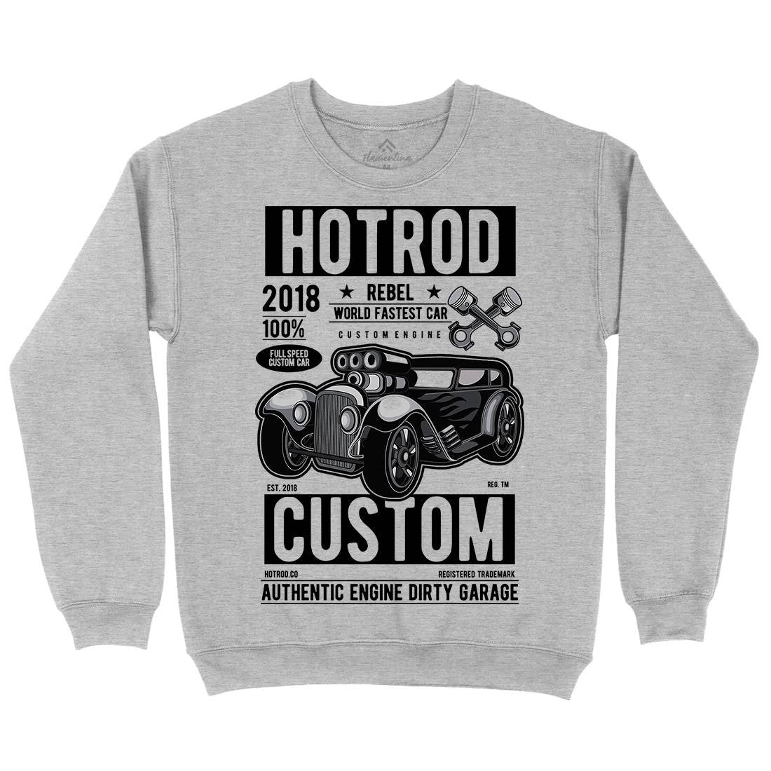 Hotrod Rebel Mens Crew Neck Sweatshirt Cars C377
