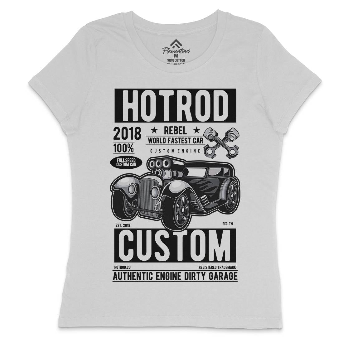 Hotrod Rebel Womens Crew Neck T-Shirt Cars C377
