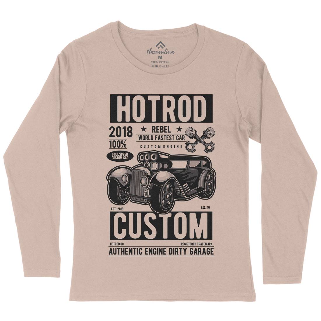 Hotrod Rebel Womens Long Sleeve T-Shirt Cars C377