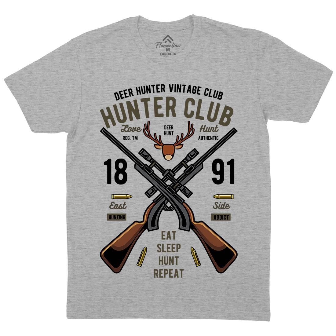 Hunter Club Mens Organic Crew Neck T-Shirt Sport C378