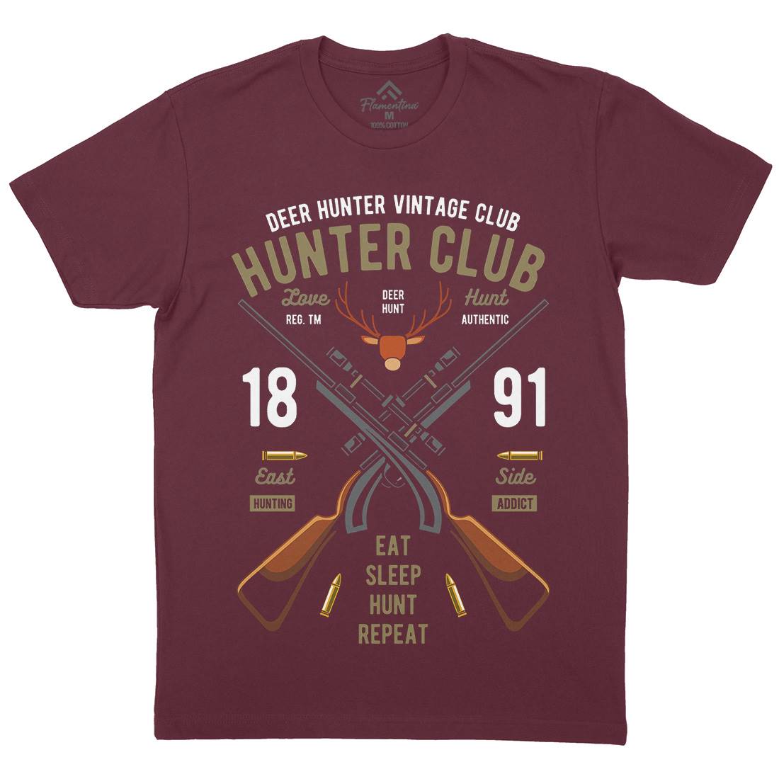 Hunter Club Mens Organic Crew Neck T-Shirt Sport C378