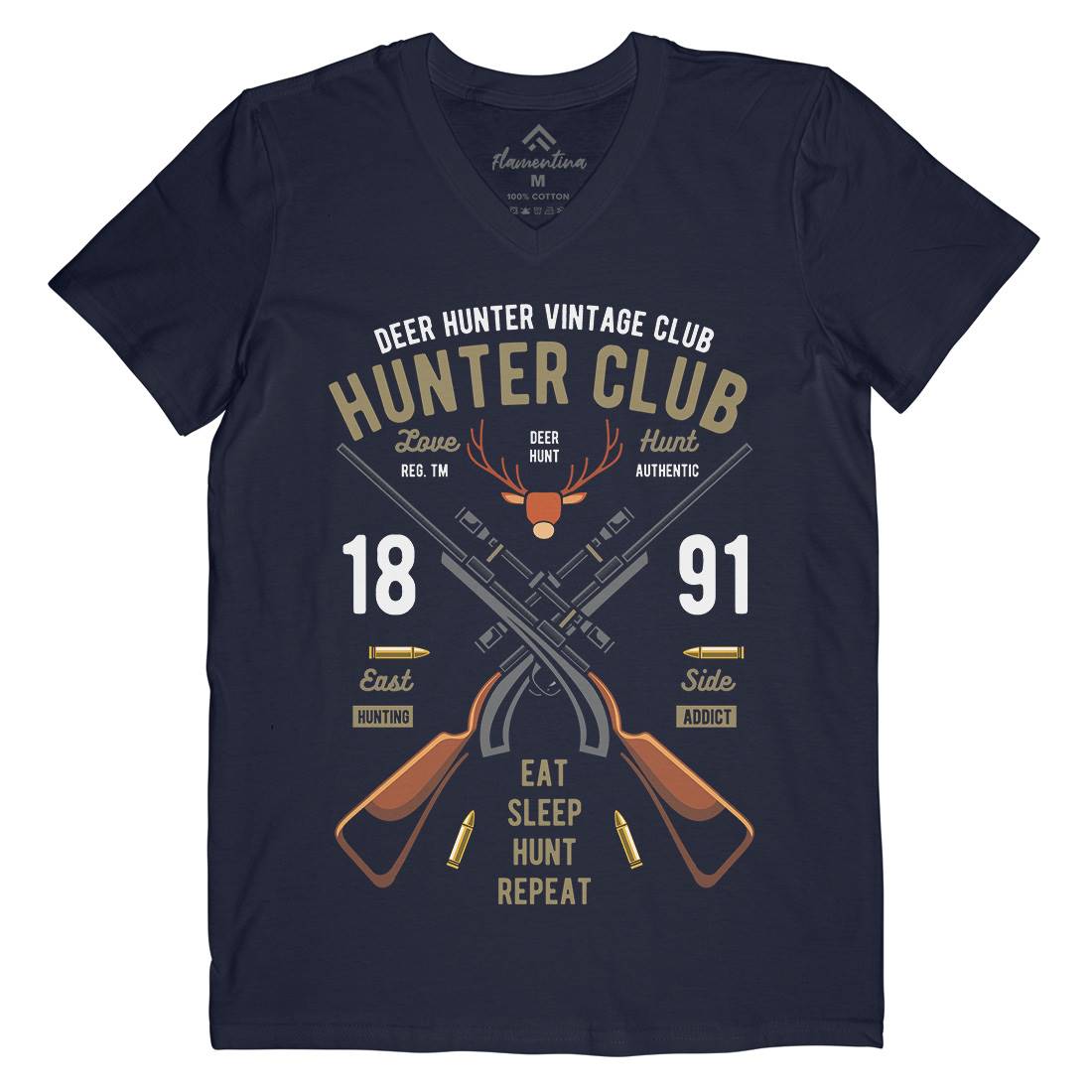 Hunter Club Mens V-Neck T-Shirt Sport C378