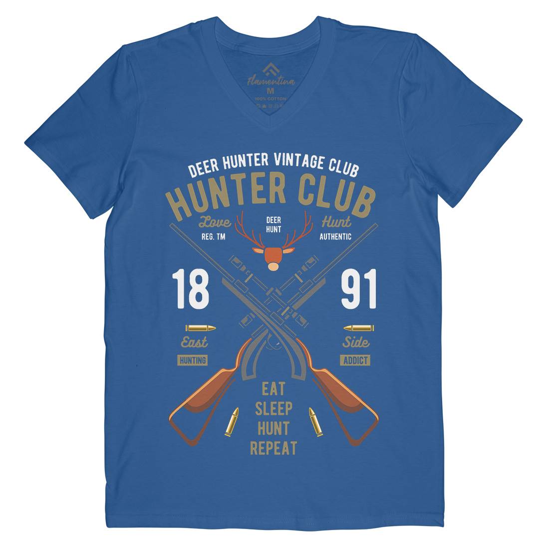 Hunter Club Mens V-Neck T-Shirt Sport C378