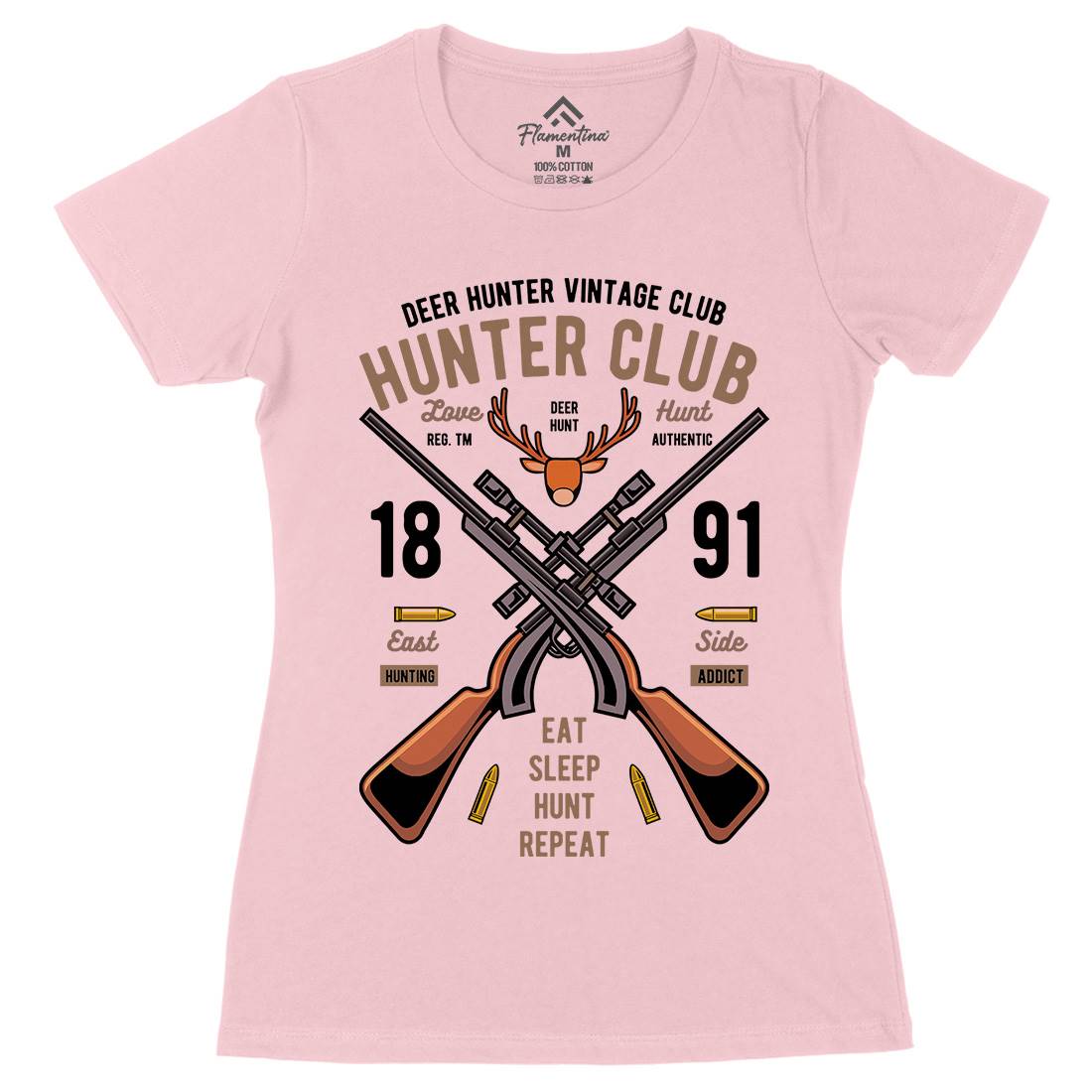 Hunter Club Womens Organic Crew Neck T-Shirt Sport C378