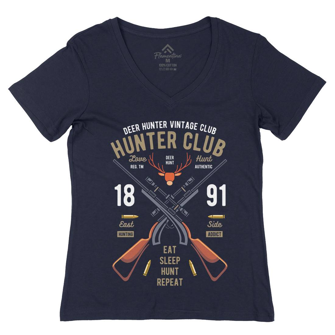 Hunter Club Womens Organic V-Neck T-Shirt Sport C378