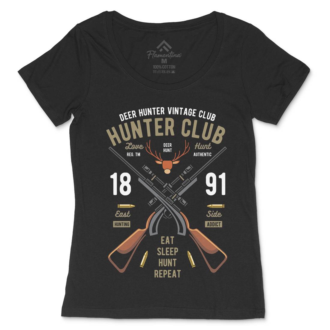 Hunter Club Womens Scoop Neck T-Shirt Sport C378