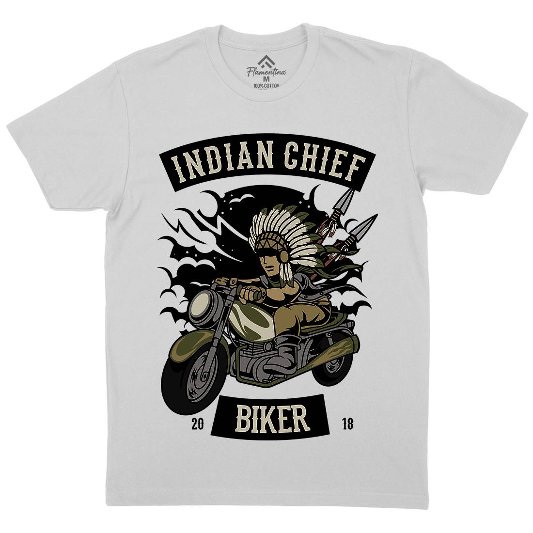 Indian Chief Biker Club Mens Crew Neck T-Shirt Bikes C379