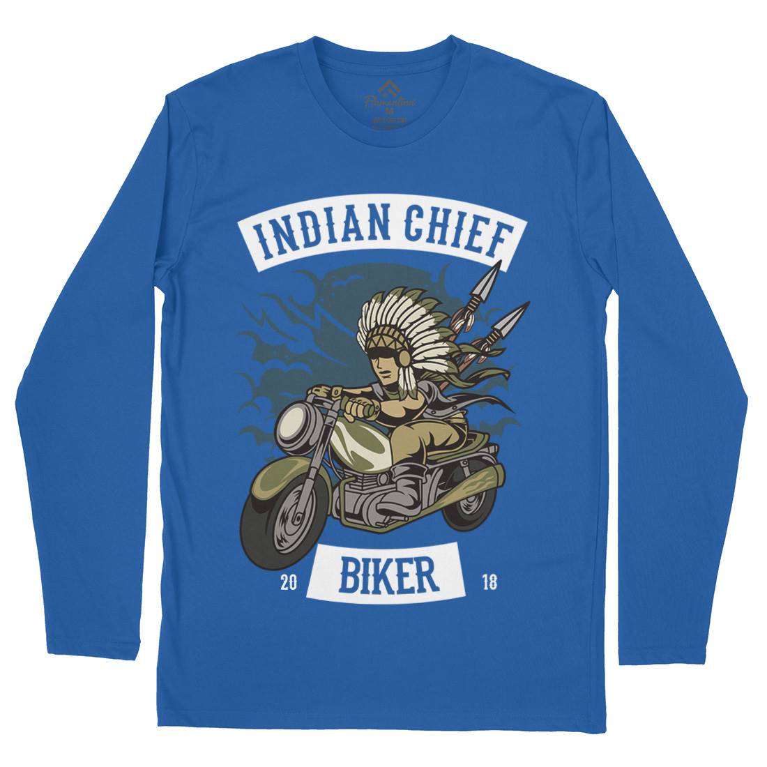 Indian Chief Biker Club Mens Long Sleeve T-Shirt Bikes C379