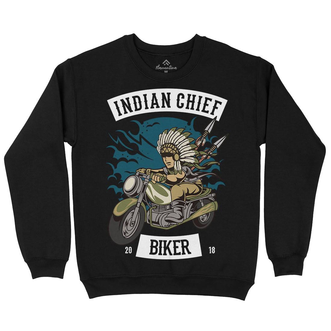 Indian Chief Biker Club Kids Crew Neck Sweatshirt Bikes C379
