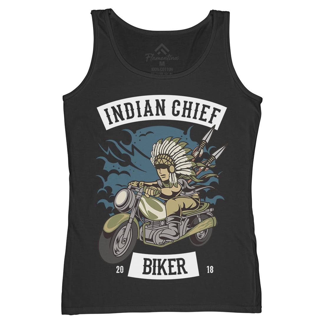 Indian Chief Biker Club Womens Organic Tank Top Vest Bikes C379