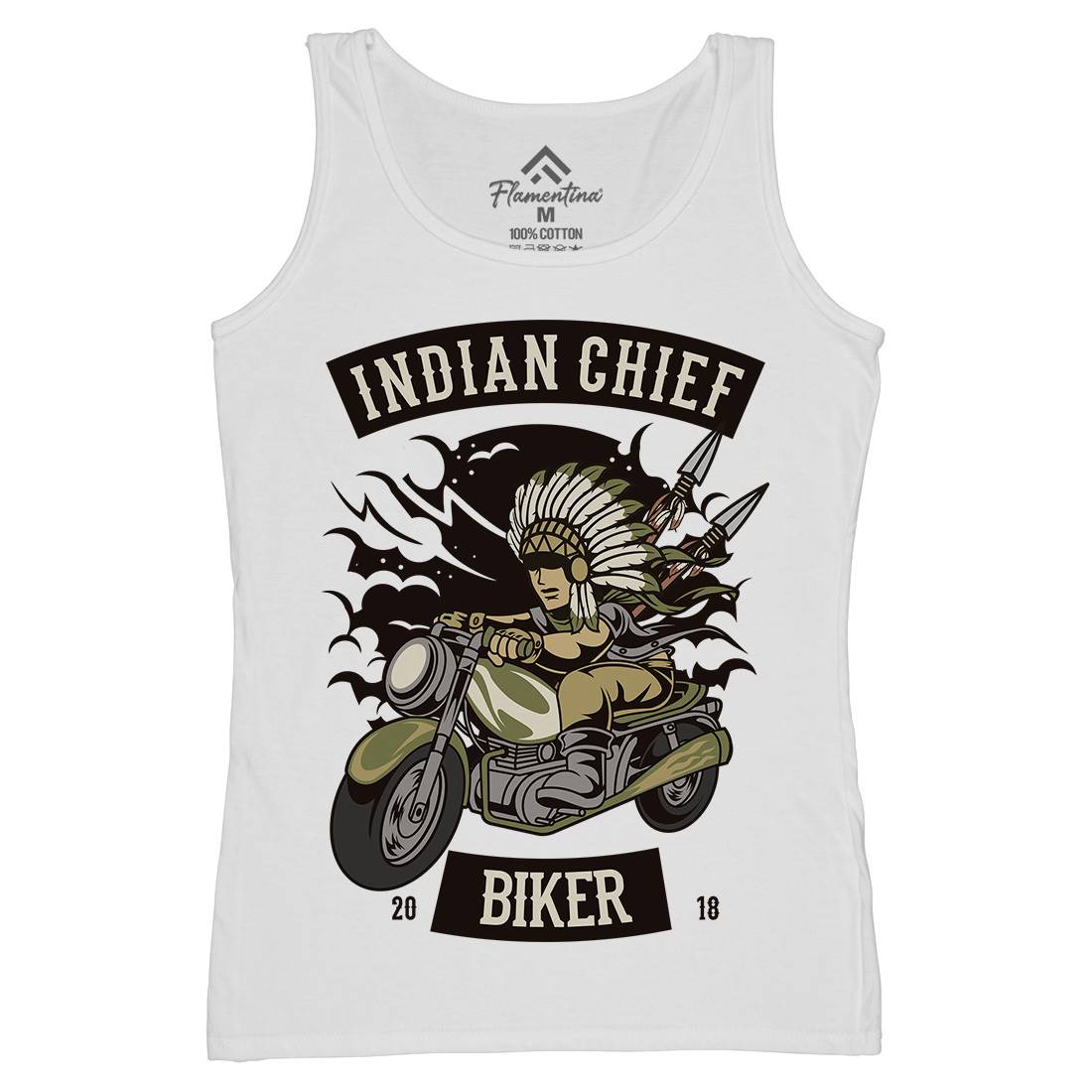 Indian Chief Biker Club Womens Organic Tank Top Vest Bikes C379