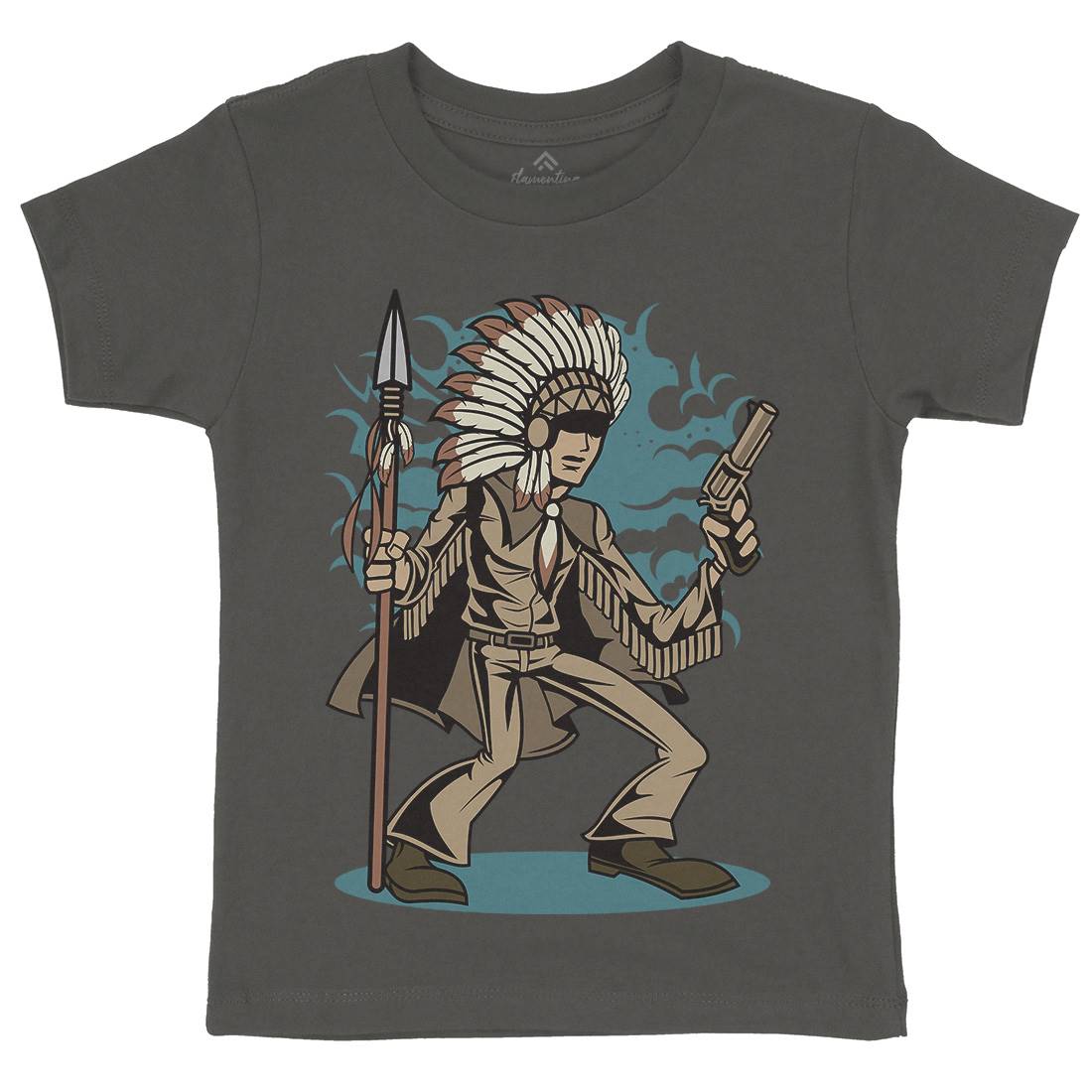 Indian Chief Killer Kids Organic Crew Neck T-Shirt American C380