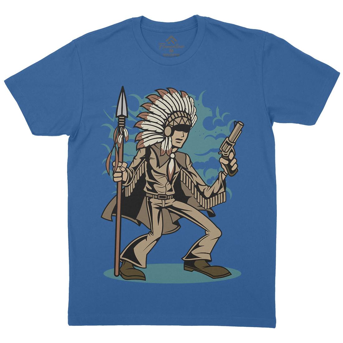 Indian Chief Killer Mens Organic Crew Neck T-Shirt American C380