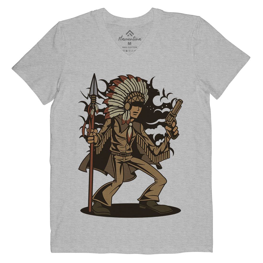 Indian Chief Killer Mens V-Neck T-Shirt American C380