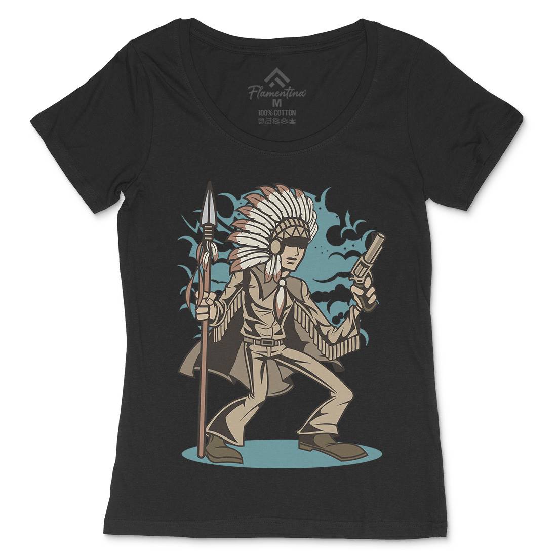 Indian Chief Killer Womens Scoop Neck T-Shirt American C380