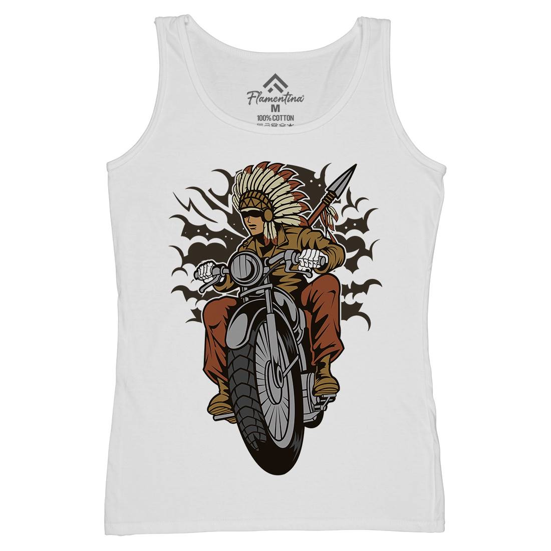 Indian Native Biker Womens Organic Tank Top Vest Bikes C381