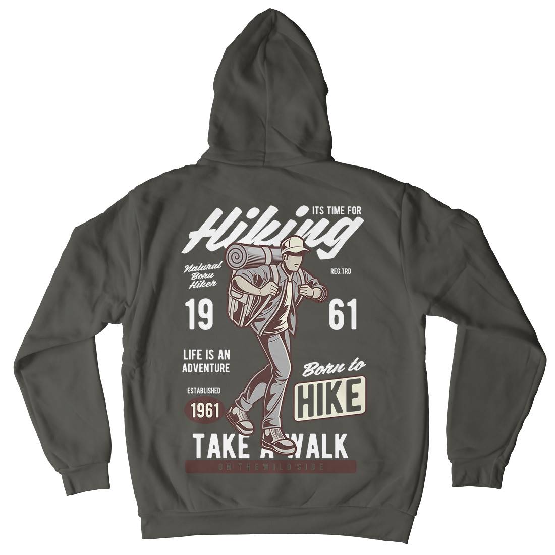 Its Time For Hiking Kids Crew Neck Hoodie Nature C382