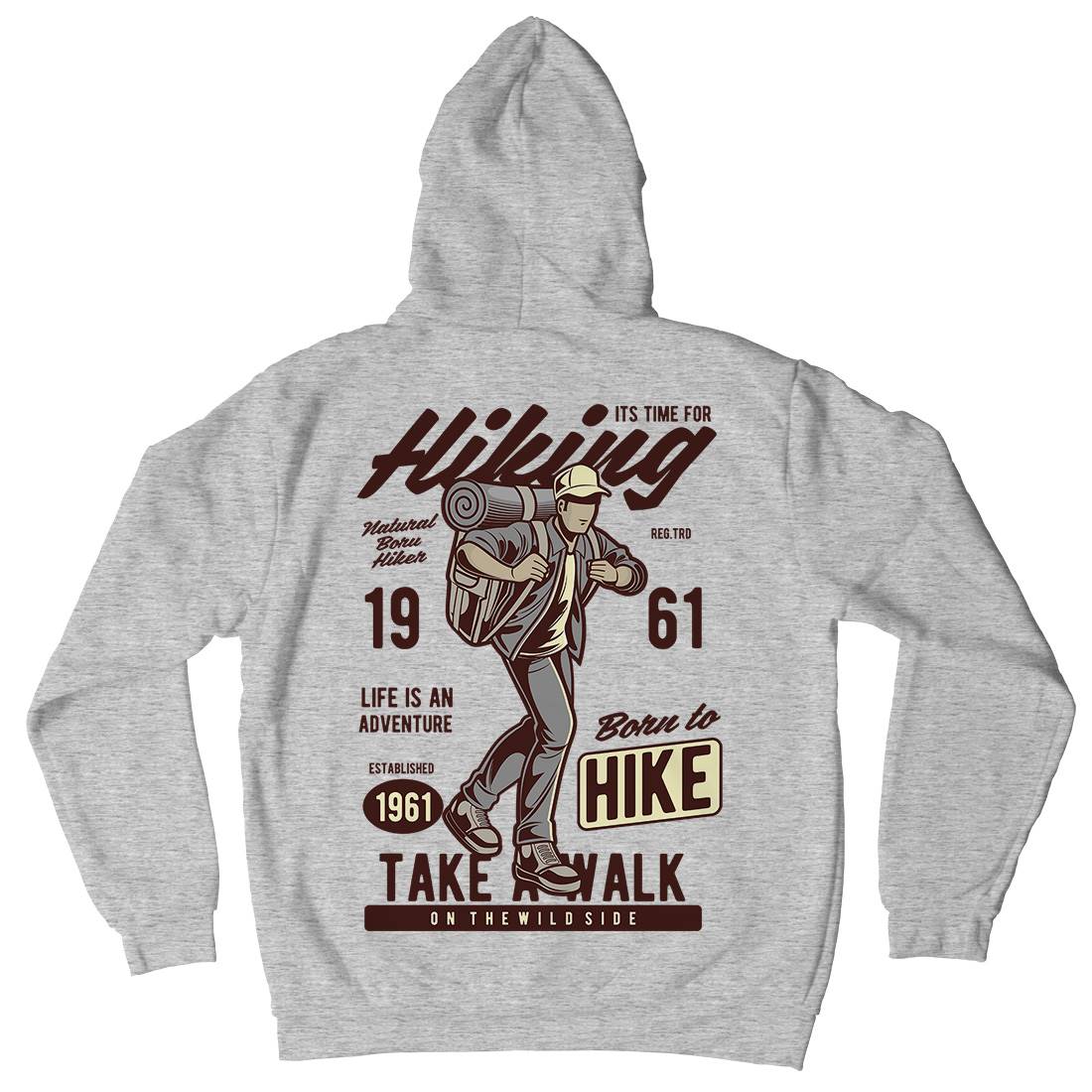 Its Time For Hiking Kids Crew Neck Hoodie Nature C382