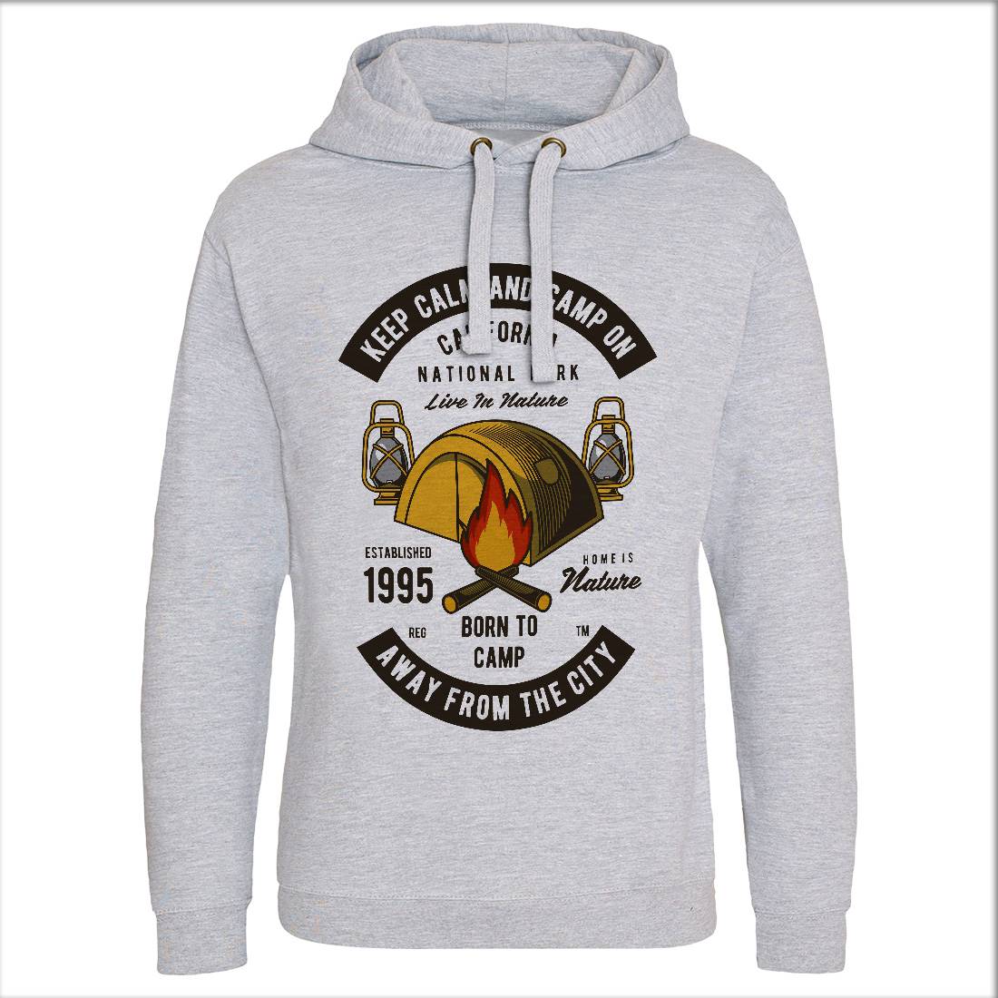 Keep Calm And Camp Mens Hoodie Without Pocket Nature C383