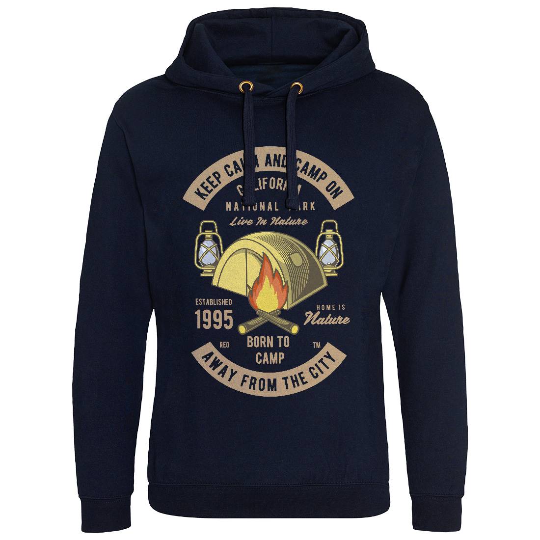 Keep Calm And Camp Mens Hoodie Without Pocket Nature C383