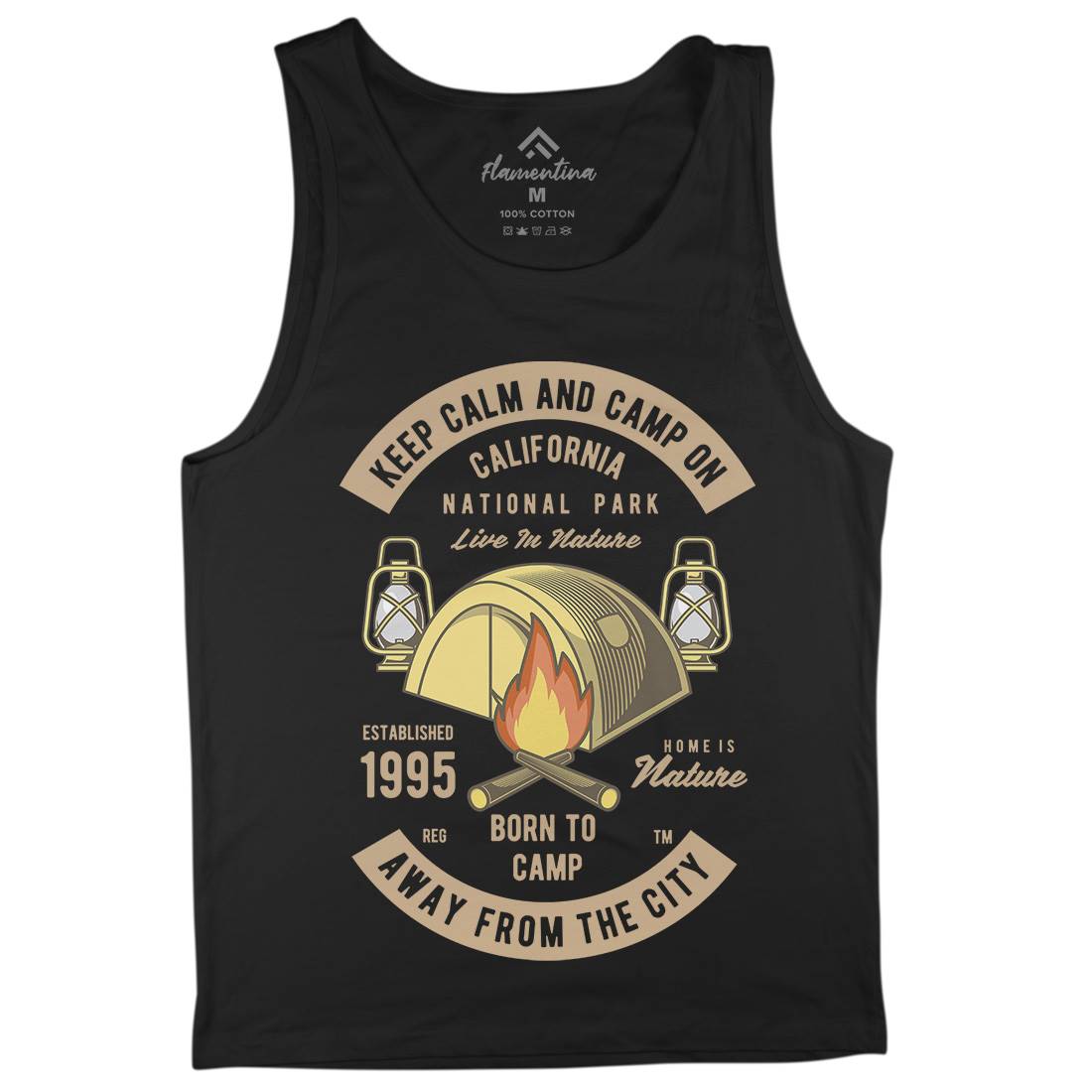 Keep Calm And Camp Mens Tank Top Vest Nature C383