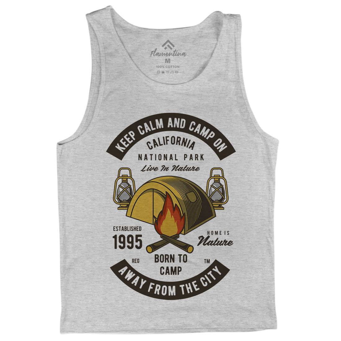 Keep Calm And Camp Mens Tank Top Vest Nature C383