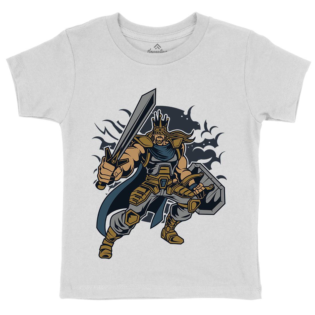 King Of Battle Kids Crew Neck T-Shirt Warriors C384