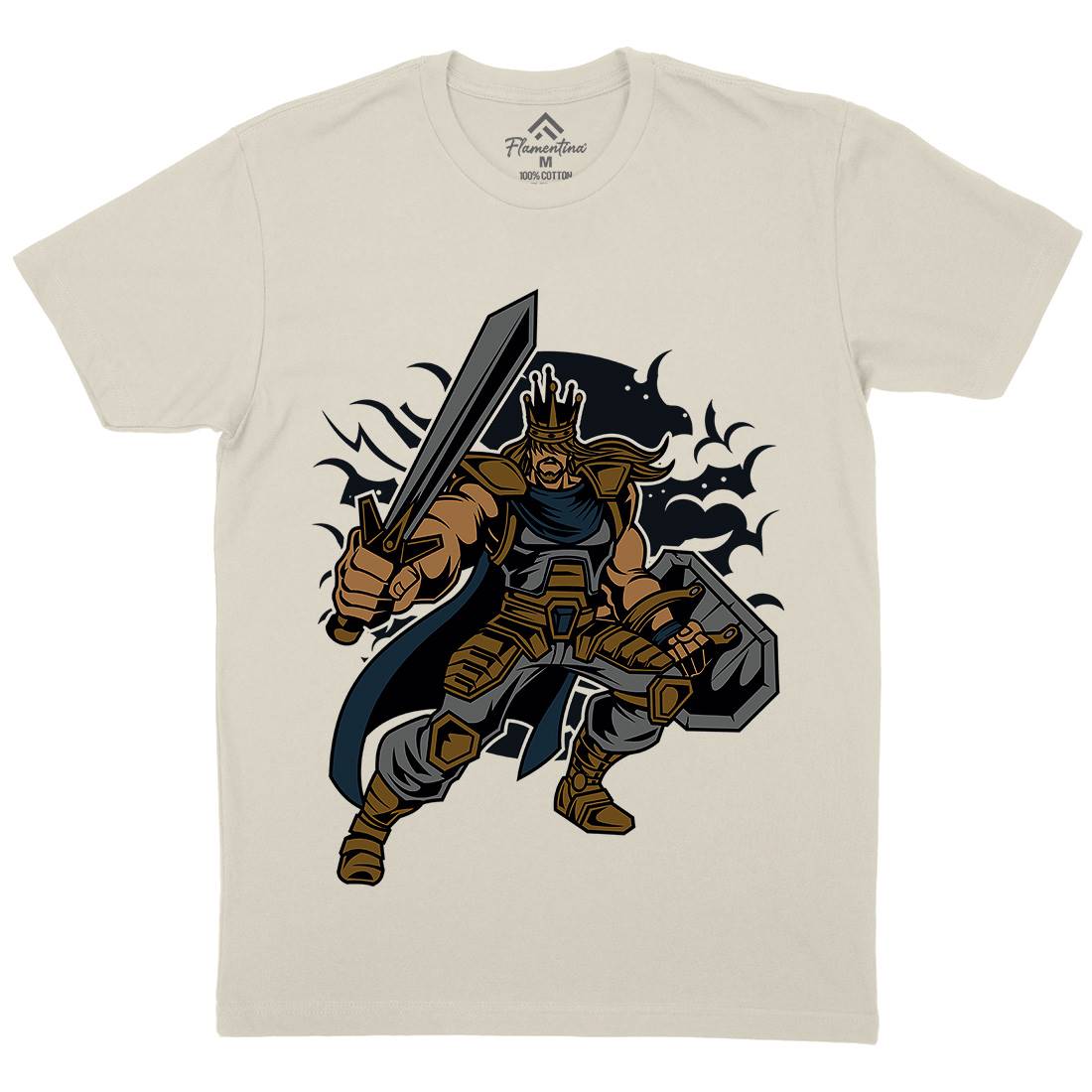 King Of Battle Mens Organic Crew Neck T-Shirt Warriors C384