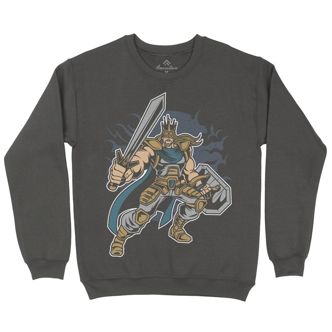 King Of Battle Mens Crew Neck Sweatshirt Warriors C384