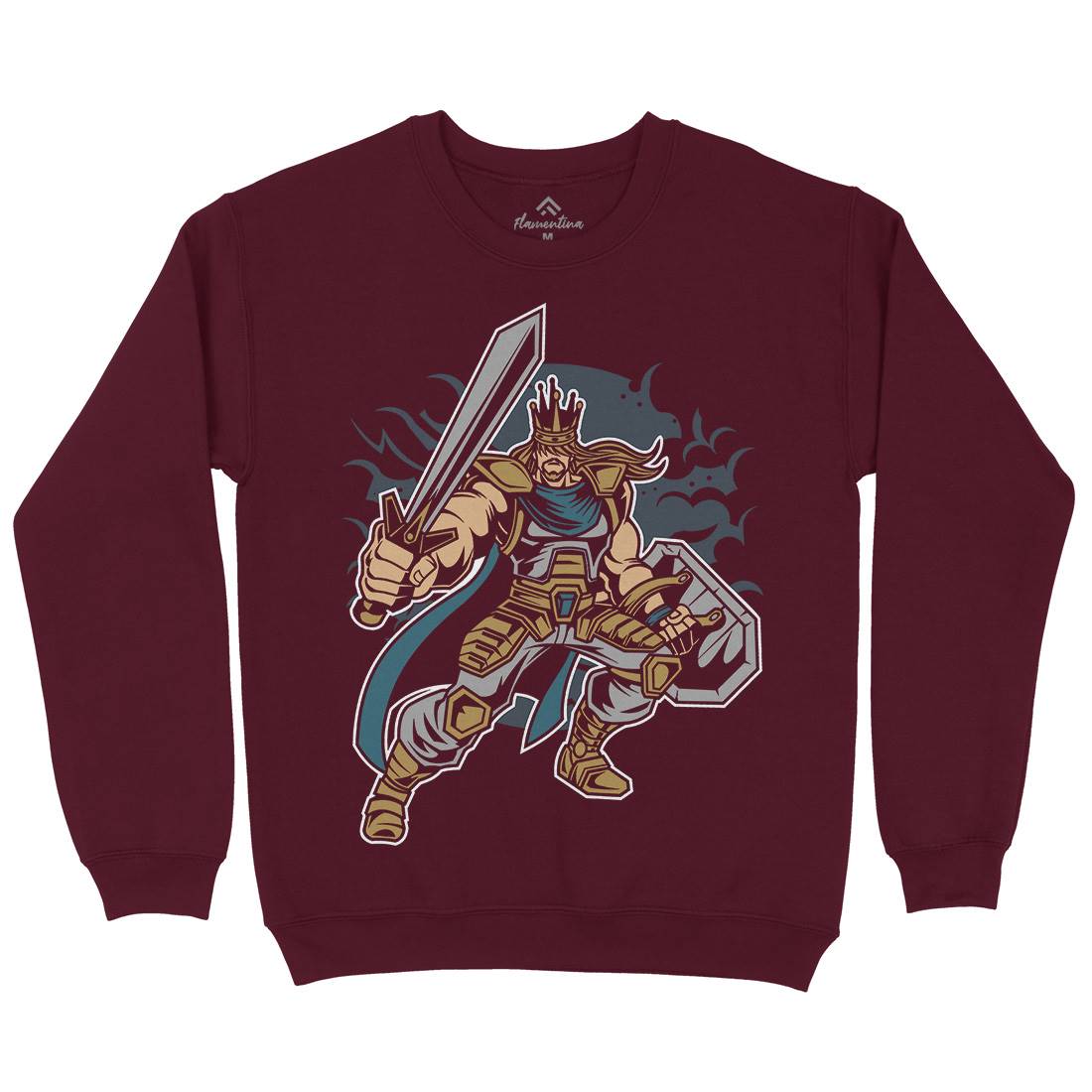 King Of Battle Mens Crew Neck Sweatshirt Warriors C384