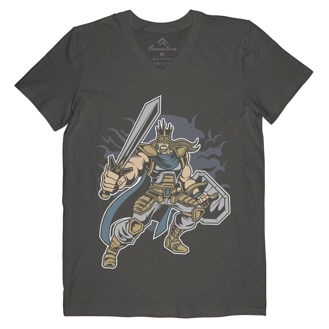 King Of Battle Mens V-Neck T-Shirt Warriors C384