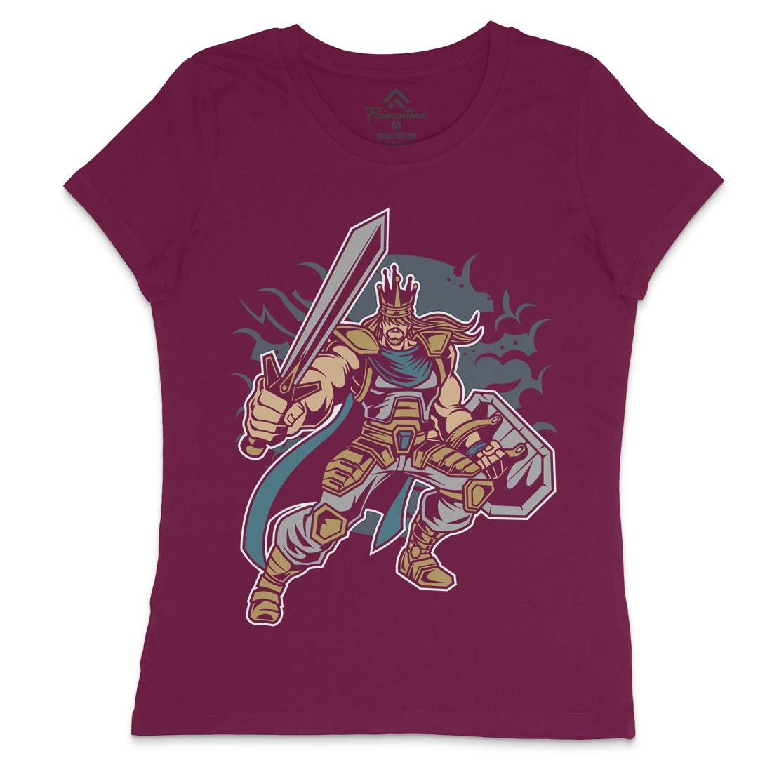 King Of Battle Womens Crew Neck T-Shirt Warriors C384