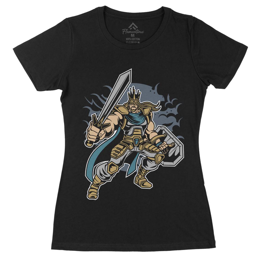 King Of Battle Womens Organic Crew Neck T-Shirt Warriors C384
