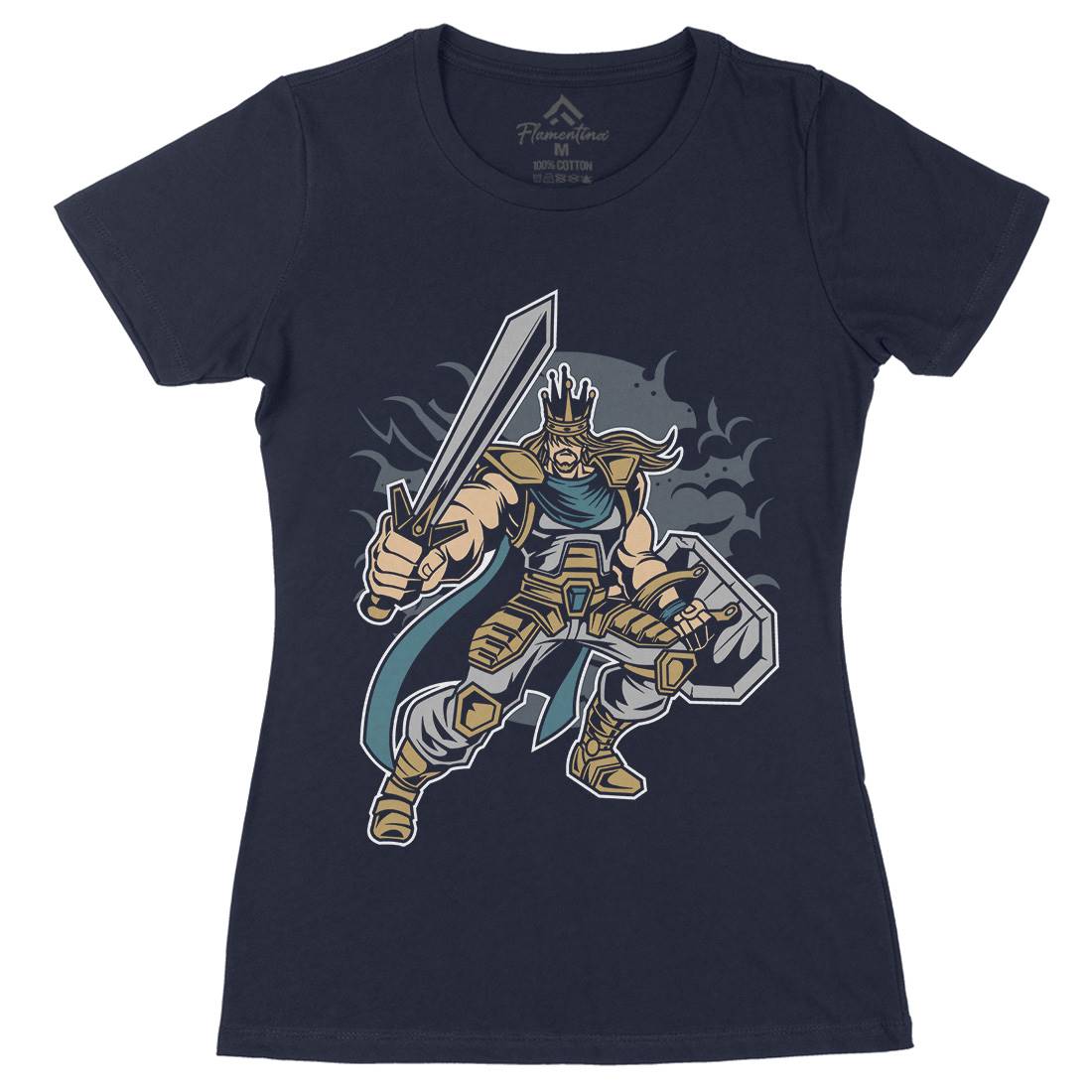 King Of Battle Womens Organic Crew Neck T-Shirt Warriors C384