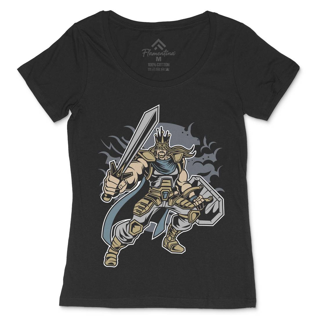 King Of Battle Womens Scoop Neck T-Shirt Warriors C384