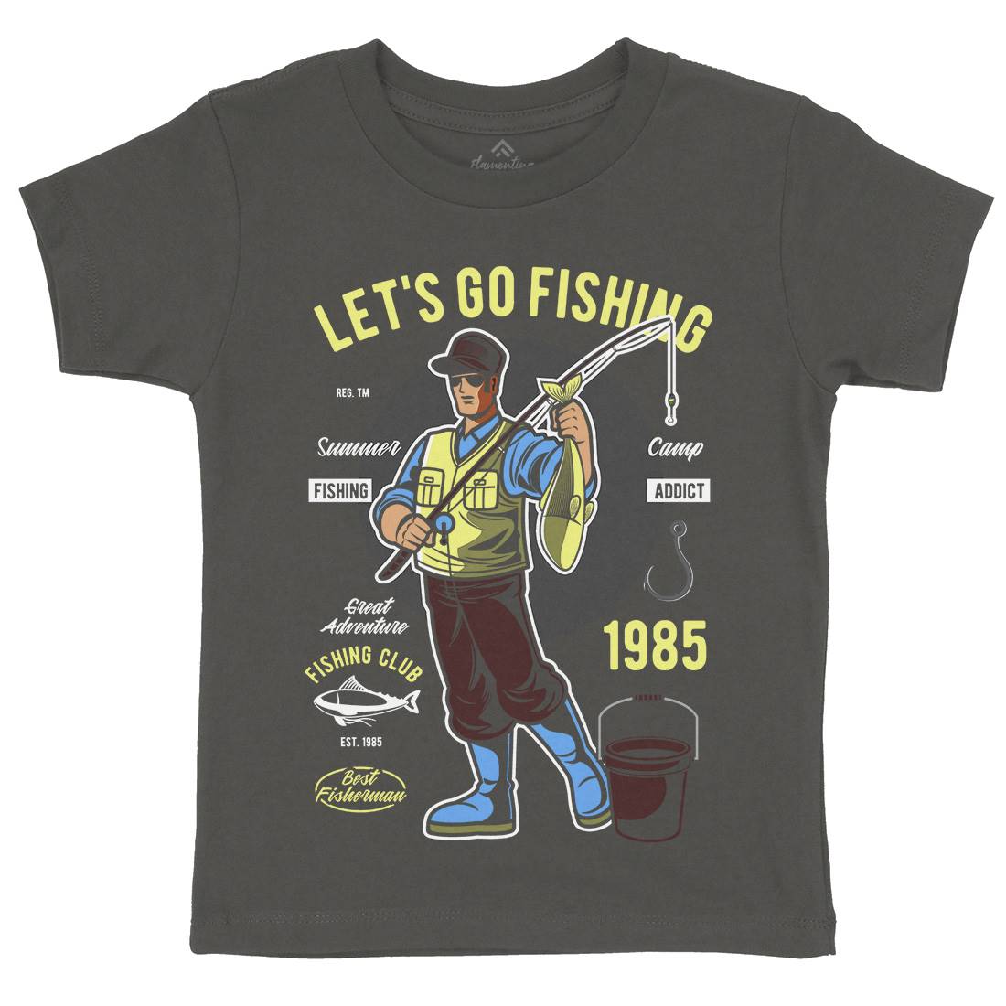 Lets Go Kids Crew Neck T-Shirt Fishing C385