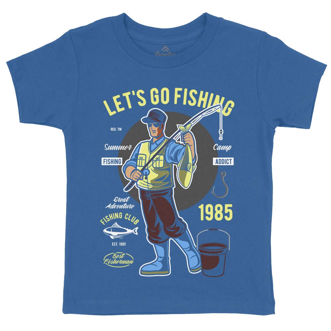 Lets Go Kids Crew Neck T-Shirt Fishing C385