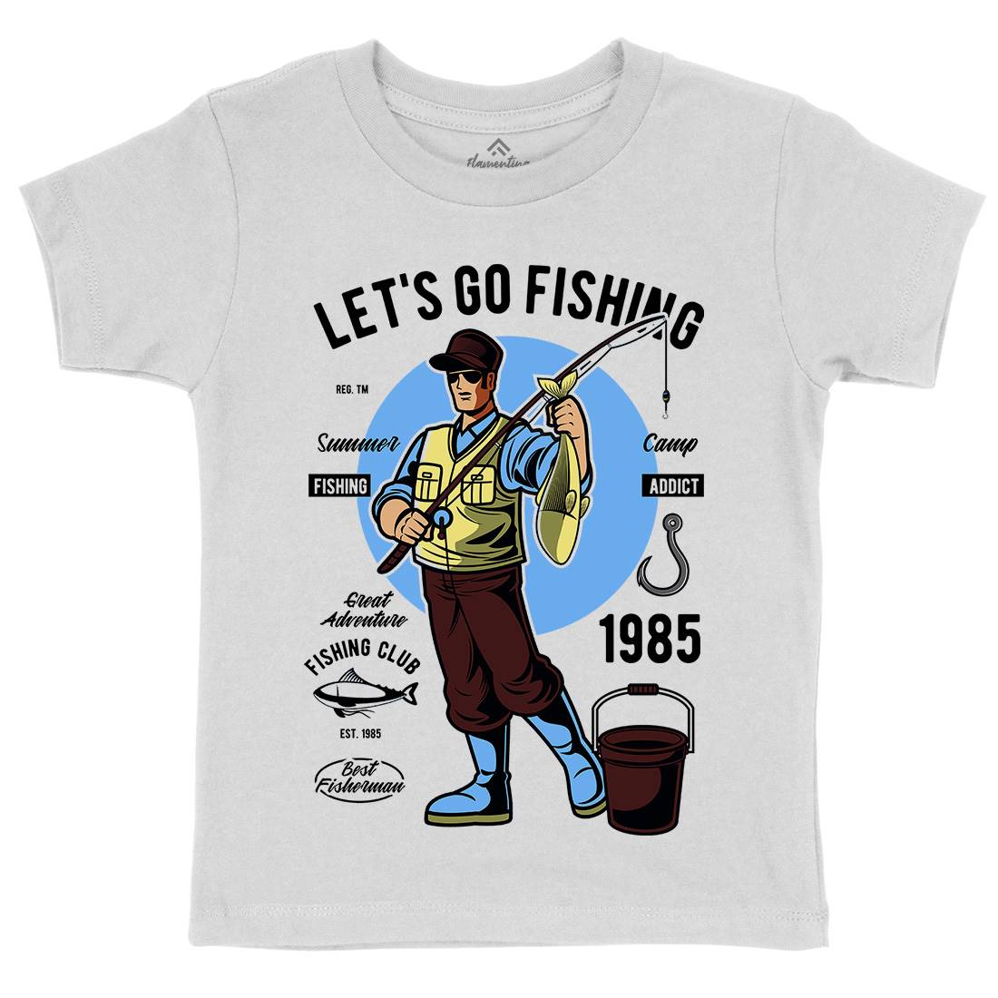 Lets Go Kids Organic Crew Neck T-Shirt Fishing C385