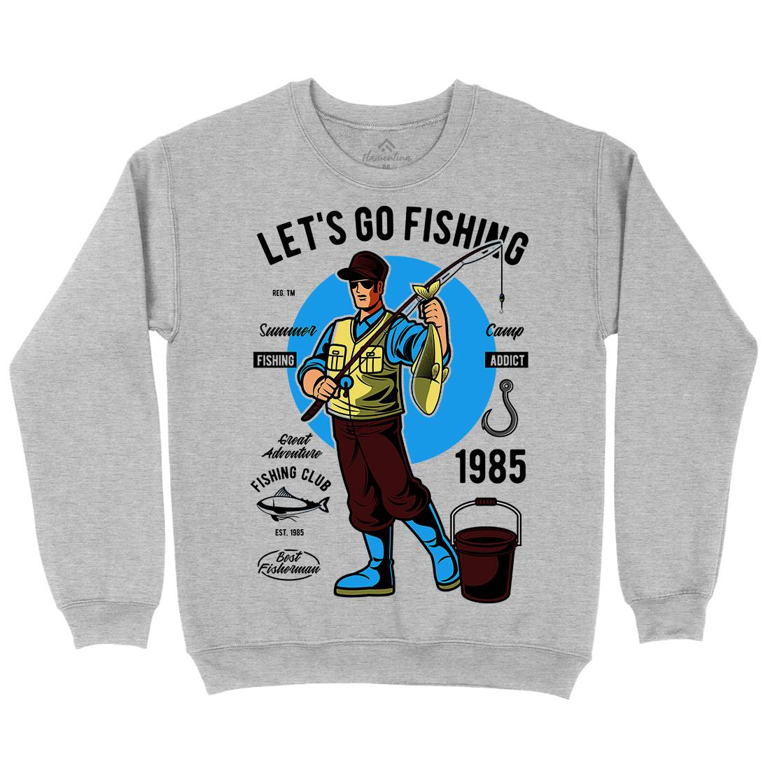 Lets Go Kids Crew Neck Sweatshirt Fishing C385